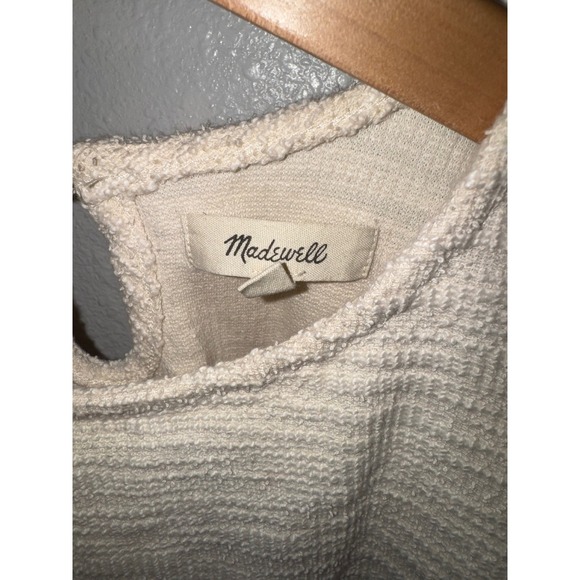 Madewell Textured Flutter Sleeve Top Women's Medium‎ Cream Short Sleeve Msrp $80 - Picture 7 of 11